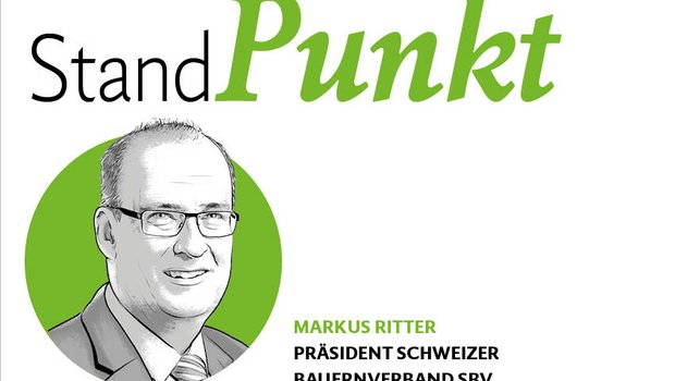 StandPunkt von Markus Ritter, Präsident des Schweizer Bauernverbandes SBV. Illustration: Bruno Muff