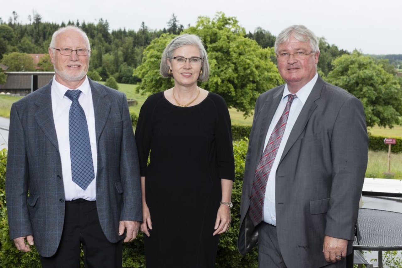Die neu gewählten Verwaltungsratsmitglieder (v.l.n.r): Philippe Gruet, Brigitte Meier-Schmid und Markus Zemp (Präsident). (Bild Proviande)