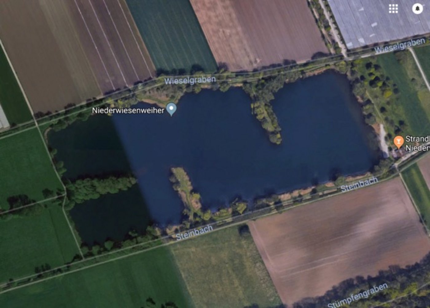 Die tödlichen Unfälle passierten am Niederwiesenweiher in Böhl-Iggelheim (D). (Bild Google Maps)