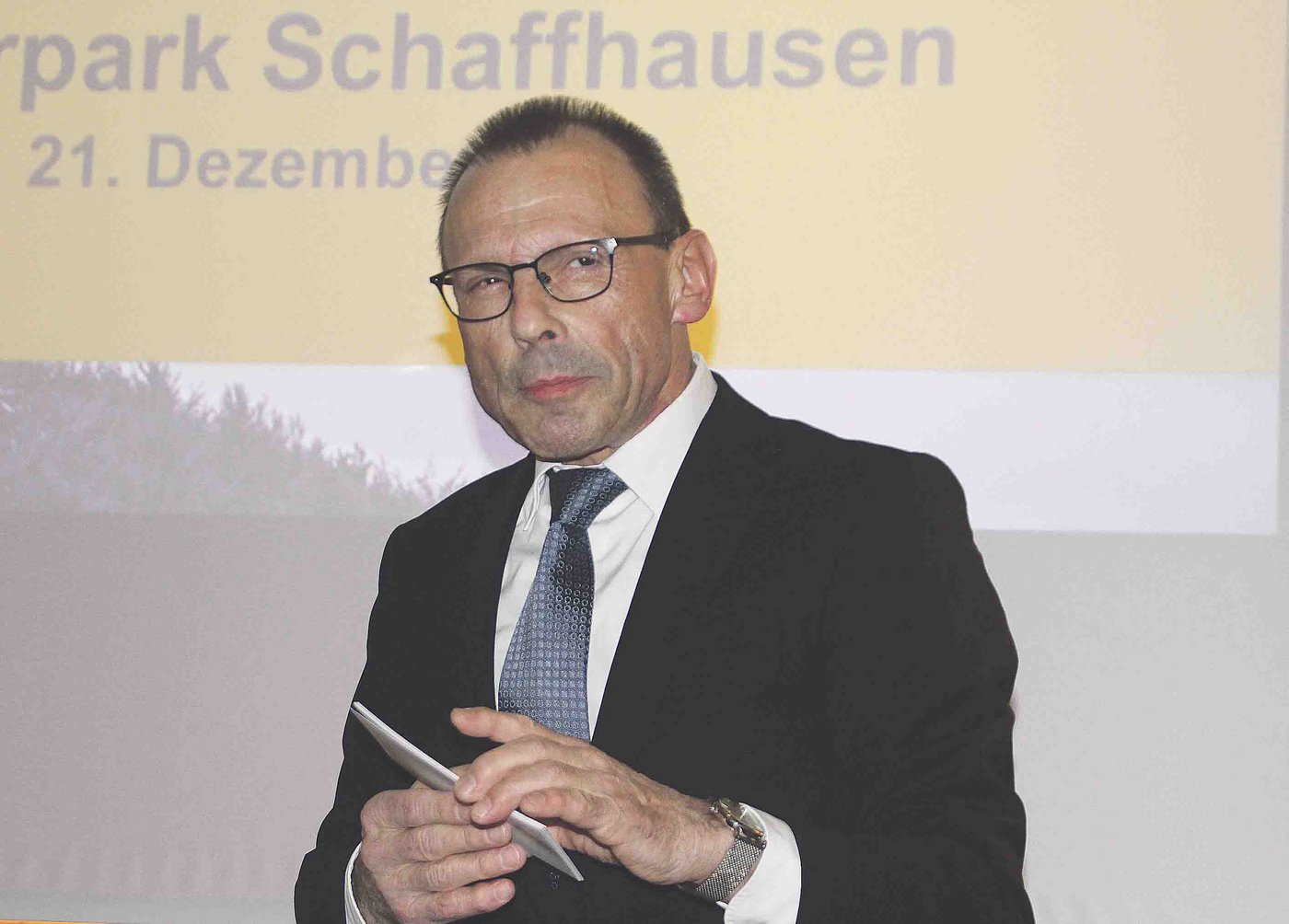 Regierungsrat Ernst Landolt gratulierte zum Park. (Bild RoMü)