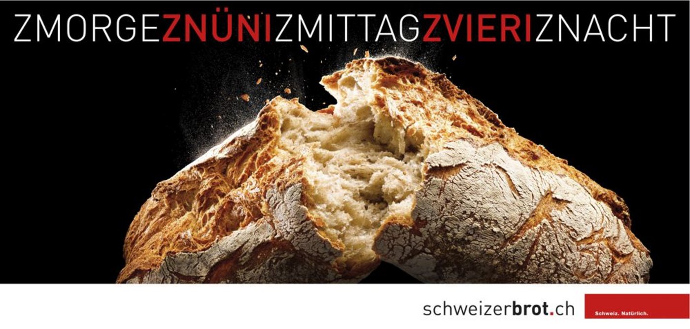 Die neue Kampagne arbeitet mit dem Claim "Zmorge Znüni Zmittag Zvieri Znacht". (Bild SBI)