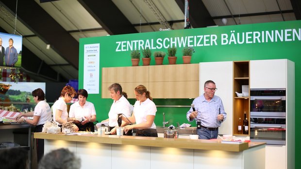 Die Kocharena der Zentralschweizer Bäuerinnen, dieses Jahr unter dem Motto "Clever kochen". (Archivbild BauZ)