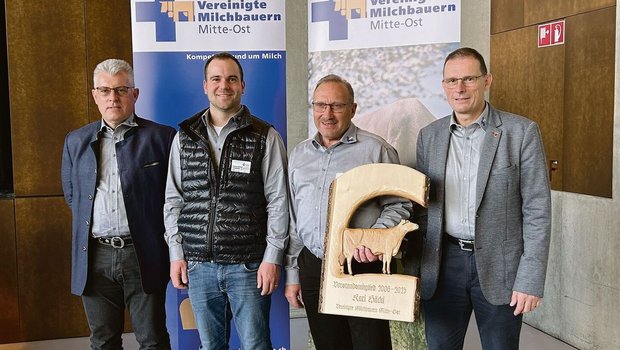Geschäftsführer Mark Geschäftsführer Markus Berner, Adrian Annen (neu in der Verwaltung), Karl Häcki und Präsident Hanspeter Egli (v. l.).