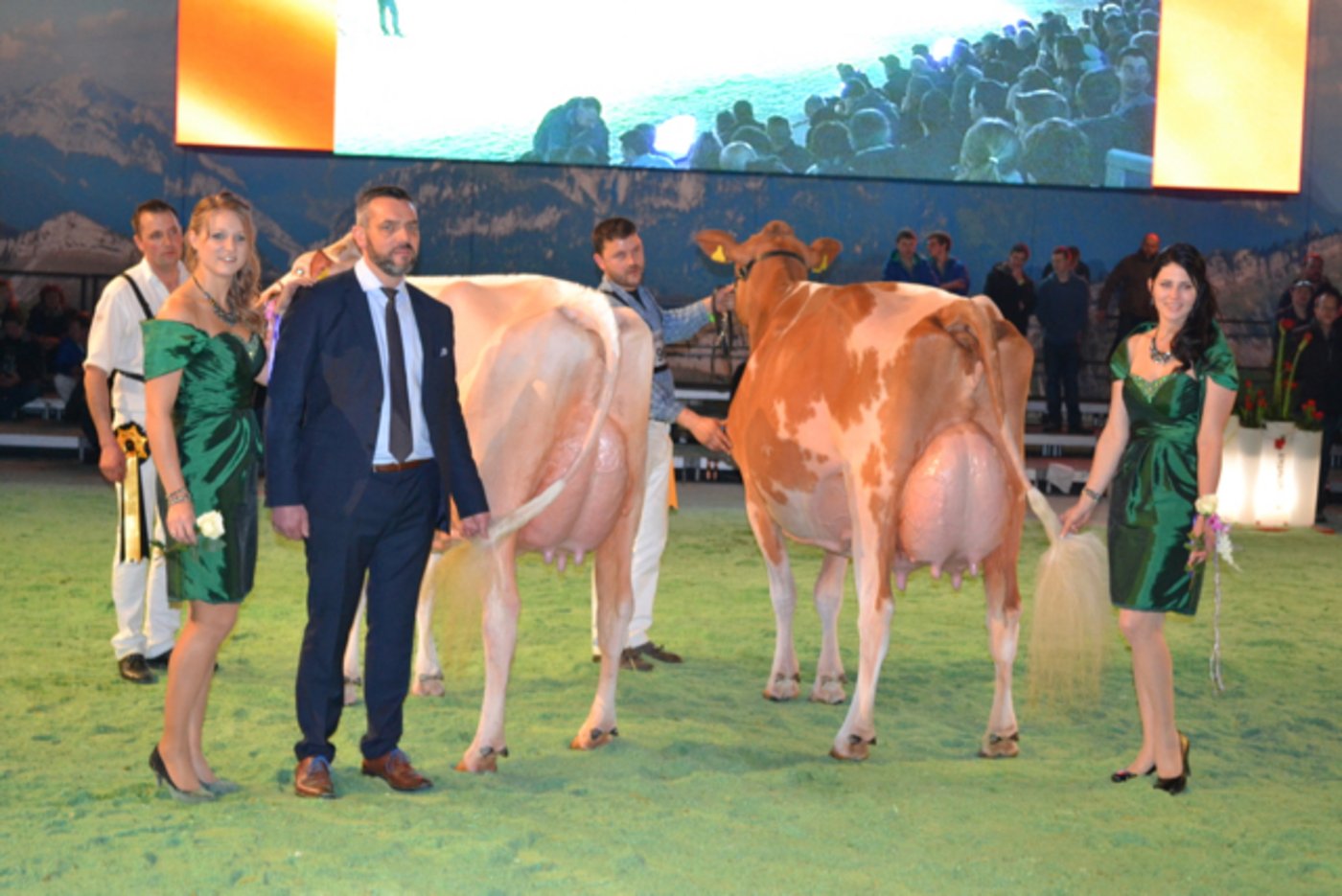 Senior Schöneuter-Wahl: Siegerin (rechts) Savage Pasteque, Roger Frossard, Les Pommerats.  Reserve Senior Schöneuter: Jowis Incas Flavia, Erich Zingre, Grund-Gstaad.