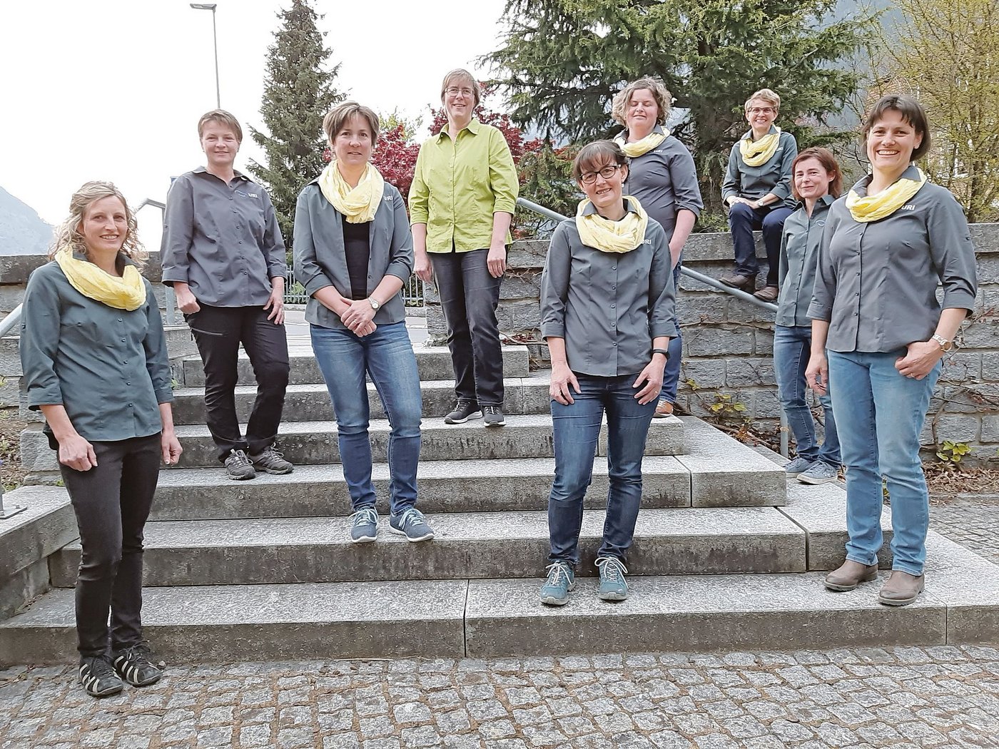 Der Vorstand der Bäuerinnen Uri (v. l. n. r.): Bernadette Gamma, Erika Imholz (neu), Helen Zurfluh, Margrith Gisler, Alice Püntener, Bernadette Zurfluh, Silvia Imholz, Helen Ziegler (neu), Sibylle Zurfluh. (Bild Bäuerinnen Uri)