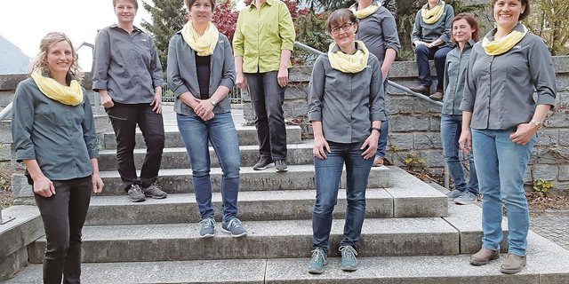 Der Vorstand der Bäuerinnen Uri (v. l. n. r.): Bernadette Gamma, Erika Imholz (neu), Helen Zurfluh, Margrith Gisler, Alice Püntener, Bernadette Zurfluh, Silvia Imholz, Helen Ziegler (neu), Sibylle Zurfluh. (Bild Bäuerinnen Uri)