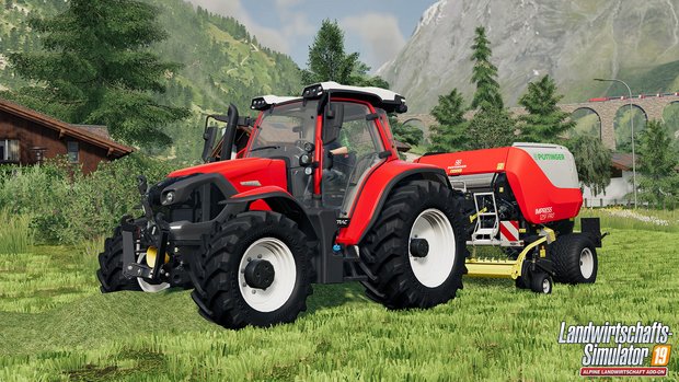 Die Entwickler von den Giants Studios erweitern ihren beliebten Landwirtschafts-Simulator. Das neue Add-on «Alpine Landwirtschaft» bringt zahlreiche typische Traktoren und Maschinen mit sich. (Bild Giants Software)