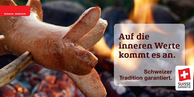 Sujet aus der neuen Kampagne: Der Cervelat als Star. (Bild pd)