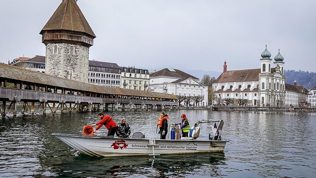 Die Abfalltaucher Schweiz sammeln zwischen 500 Kilogramm und 7 Tonnen Abfall in Seen und Flüssen. (Bild Abfalltaucher Schweiz)