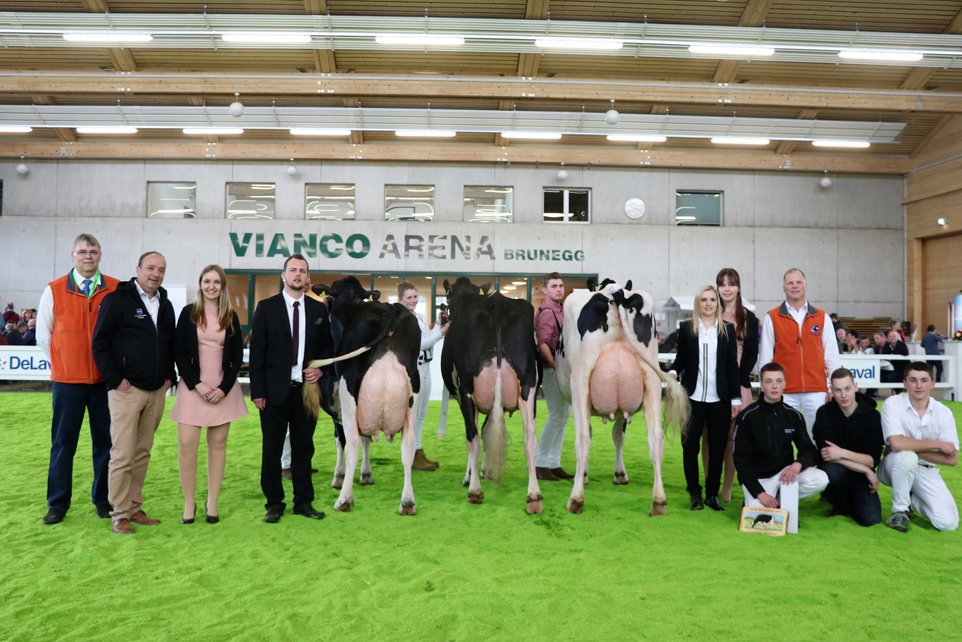 Kaeser Armani Mirella (Stefan Käser), Hellender Goldwyn Gillie (Andreas und Thomas Ender), Kaeser Mccuthcen Laulu (Stefan Käser): das Podest bei den Holstein.