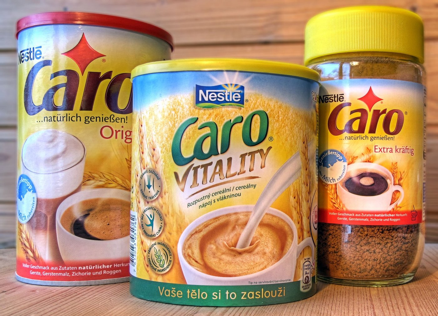 Verschiedene Produktvarianten von Caro-Kaffee. (Bild Richard Huber)