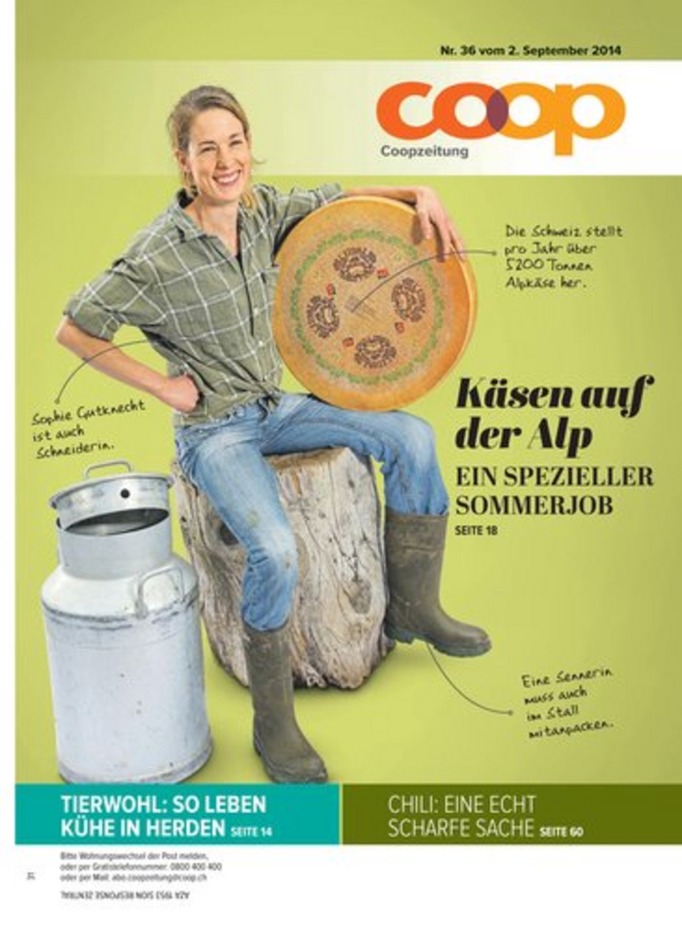 So sieht das «Coopheftli» neu aus: Jeweils eine spannende Person verkörpert die Titelgeschichte. (Bild: Coop)