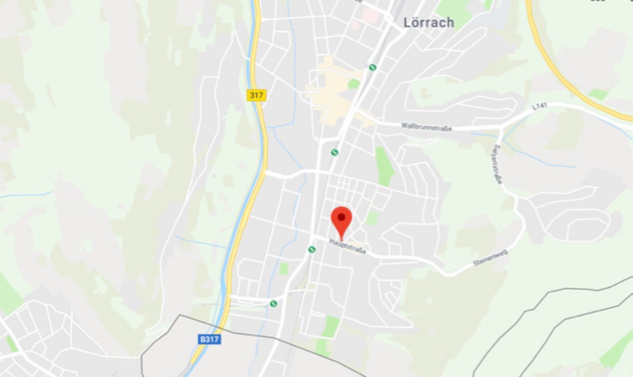 Zur tierischen Verfolgungsjagd kam es in Lörrach-Stetten unmittelbar bei der Schweizer Grenze. (Bild Google Maps)