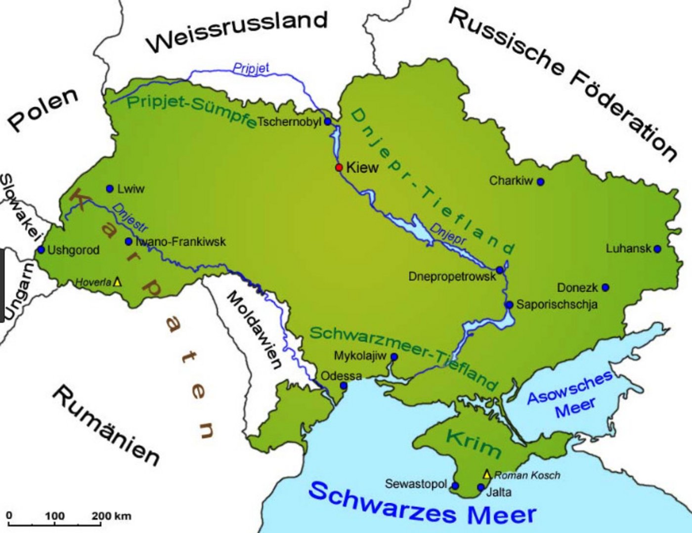 Die Ukraine ist mit ihren rund 600.000 Quadratmetern das zweitgrösste Land in Europa. Noch grösser ist nur Russland. (Screenshot goruma.de)