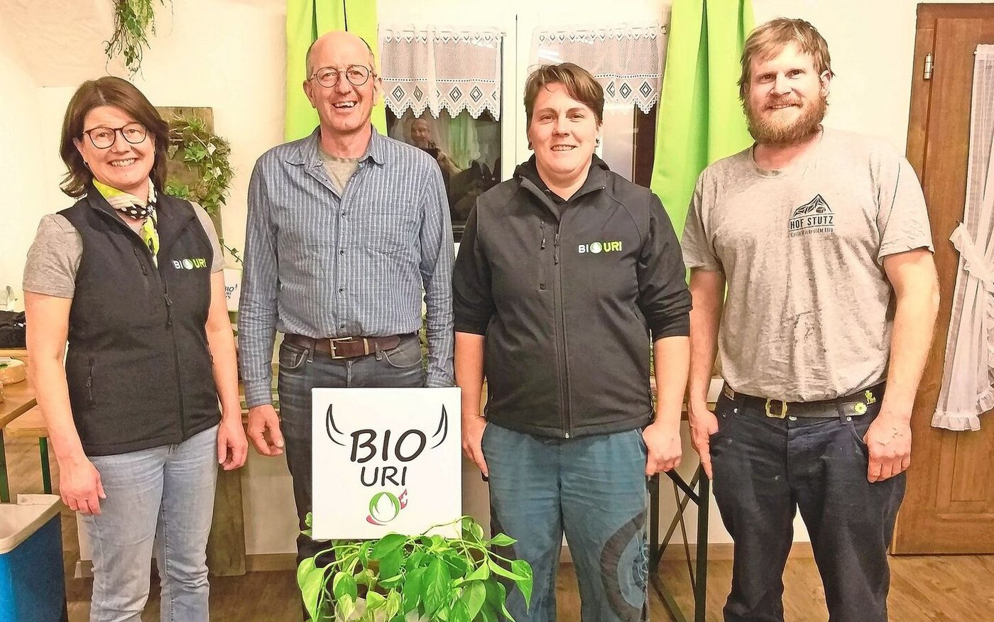 Der aktuelle Vorstand von Bio Uri: Edith Aschwanden, Franz Herger, Monika Kempf und Sämi Indergand (v. l.).