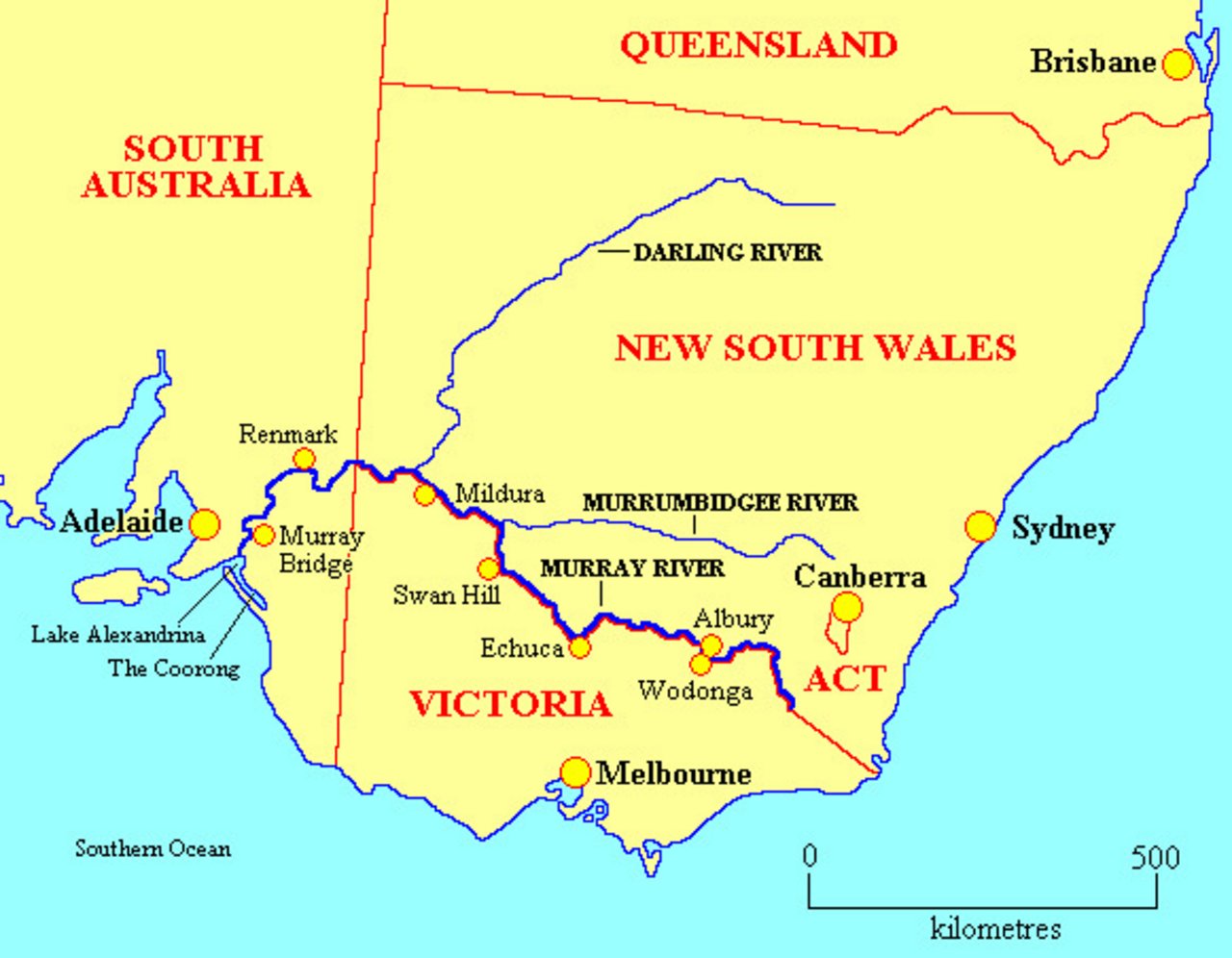 Der Darling River befindet sich im Bundestaat New South Wales, Australien.