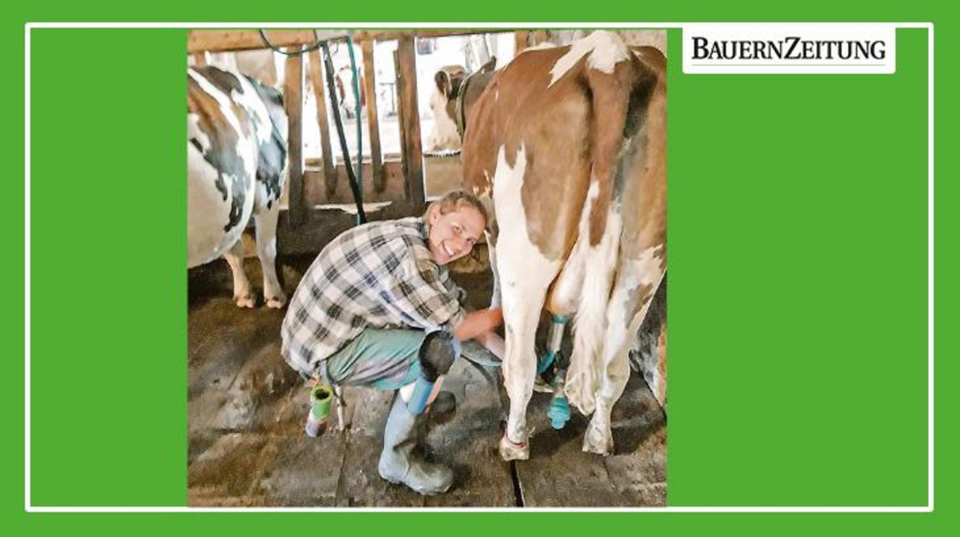 Salome Aeschbacher aus Bätterkinden BE macht ihr 2. Lehrjahr Landwirtin EFZ bei der Familie Schürch in Kirchberg BE. (Bild Schürch)