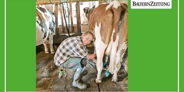 Salome Aeschbacher aus Bätterkinden BE macht ihr 2. Lehrjahr Landwirtin EFZ bei der Familie Schürch in Kirchberg BE. (Bild Schürch)