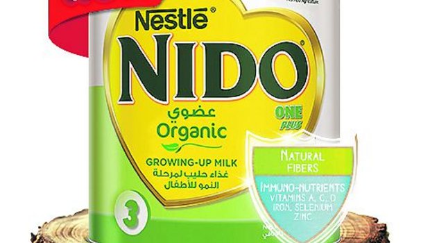 Mit EU-Biolabel und «Swiss Made»-Hinweis: Werbung für Nestlé-Babyfood aus Schweizer Biomilch im arabischen Raum. (Bild zVg)