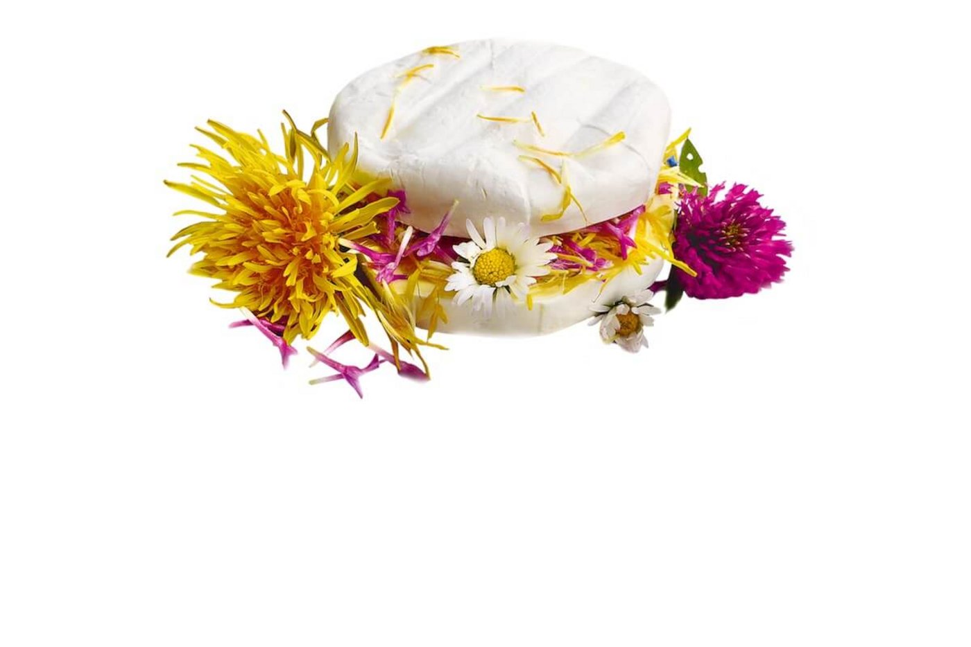 Augen- und Gaumenschmauss: Blütenkäse. 