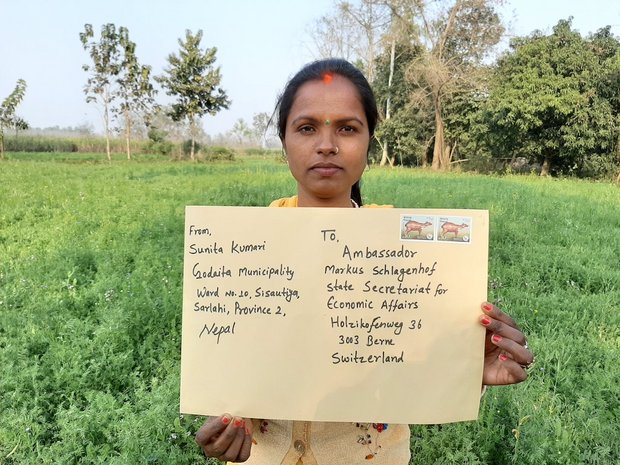 Mit Briefen an das Seco machen malaysische Bäuerinnen und Bauern auf das drohende Saatgut-Monopol durch das geplante Freihandelsabkommen aufmerksam. (Bild zVg)