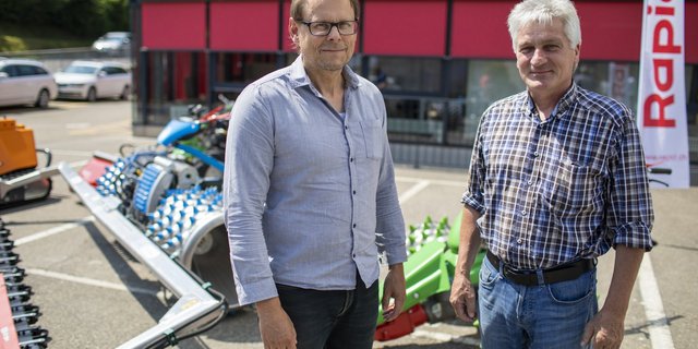 Rolf Schaffner (links im Bild) von der Rapid-Gruppe und Martin Brielmaier schliessen ihre Unternehmen zusammen. (Bilder Gian Vaitl)