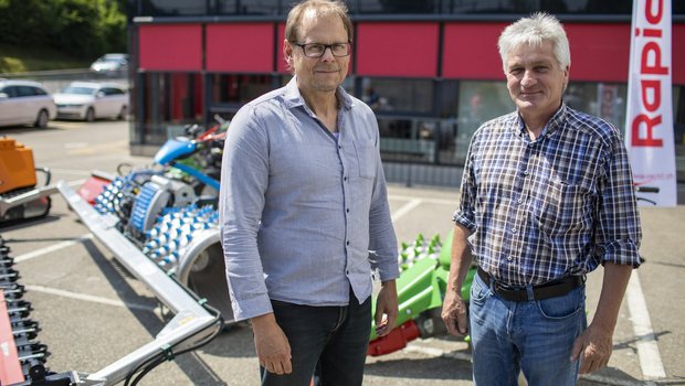 Rolf Schaffner (links im Bild) von der Rapid-Gruppe und Martin Brielmaier schliessen ihre Unternehmen zusammen. (Bilder Gian Vaitl)
