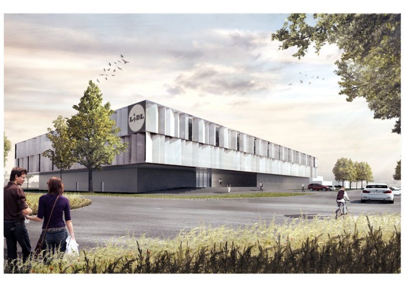 Visualisierung des geplanten neuen Hauptsitzes. (Bild obs/Lidl Schweiz)