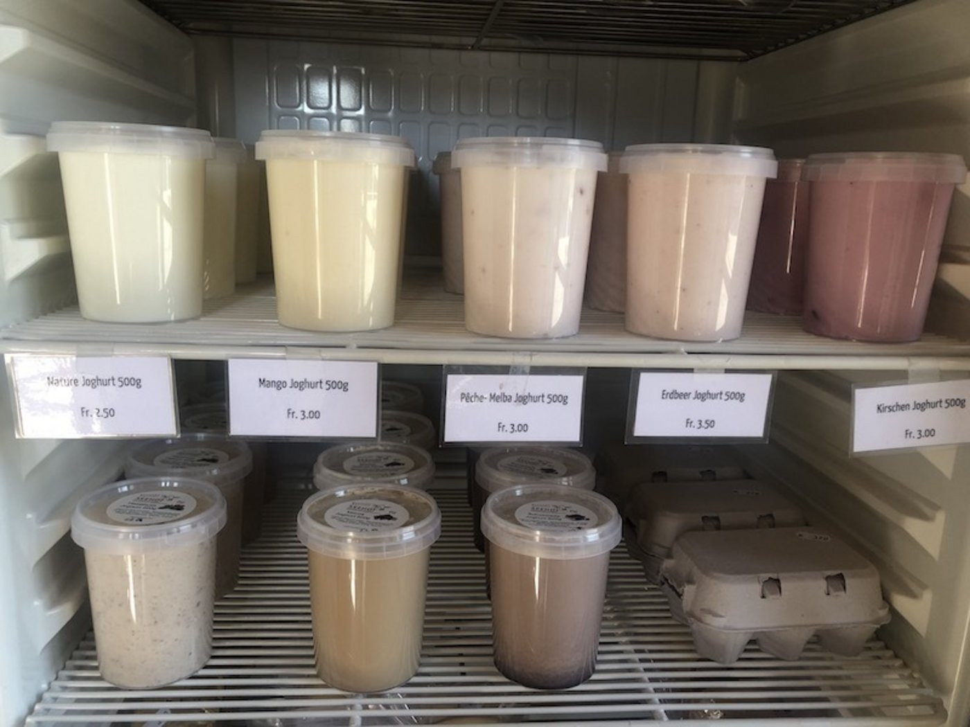 Bis zu neun verschiedene Joghurts stellt Rahel Bieri aus eigener Milch her.