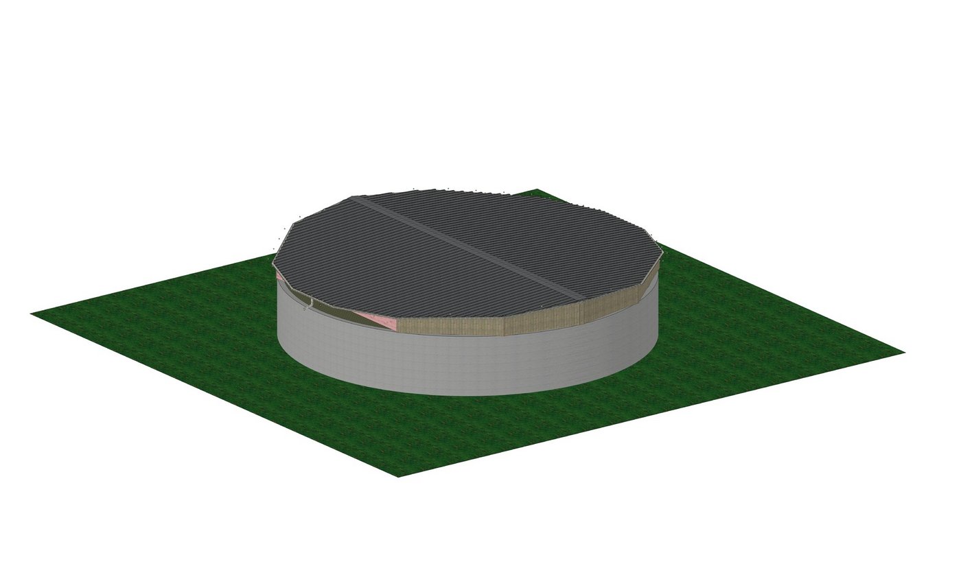 Gedeckt werden die Güllelager mit beschichtetem Trapezblech, welches mit den Bindern verschraubt wird. (Grafiken Erni Holzbau AG)