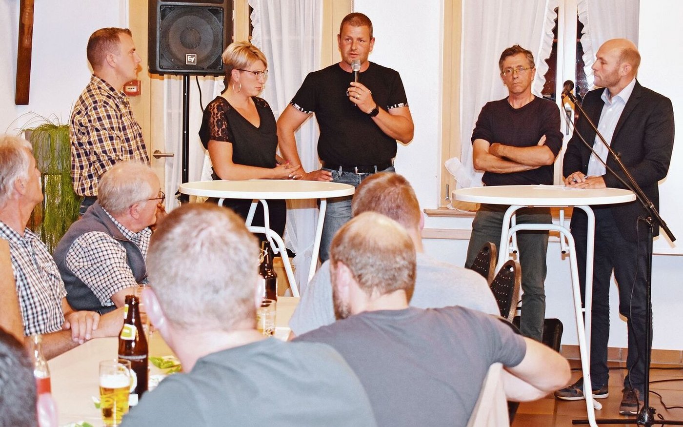 Lukas Hofstetter, Sabrina und Marco Stadelmann, Dieter von Muralt,  Fabian Stadelmann (v. l.).