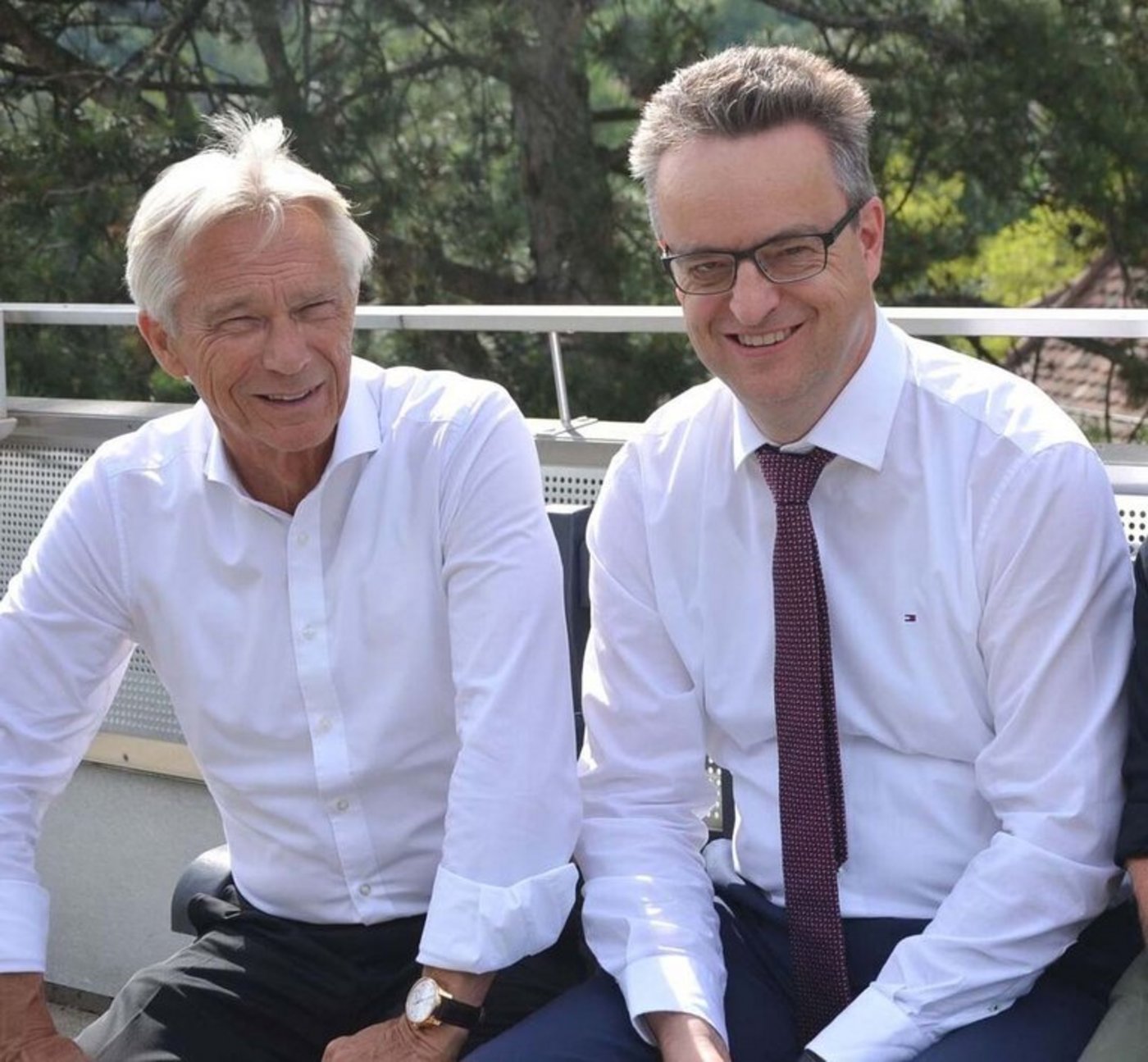 Der alte und neue Präsident: Hansueli Raggenbass (l.) und Andreas Wasserfallen. (Bild J.-R. Stucki)