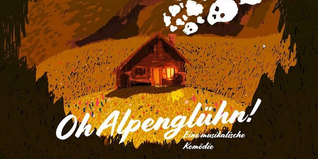 Das bedrohliche alpenromantische Poster für die Aufführung. (hof-theater.ch)