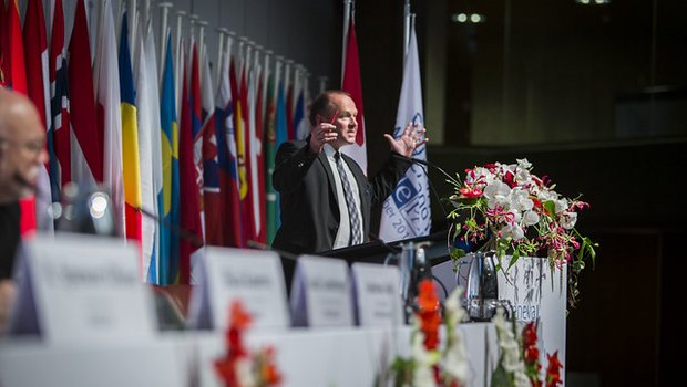 Andreas Aebi 2015 in Genf. Der Nationalrat ist Mitglied der Aussenpolitischen Kommission des Nationalrats und in dieser Funktion oft unterwegs. (Bild zVg)