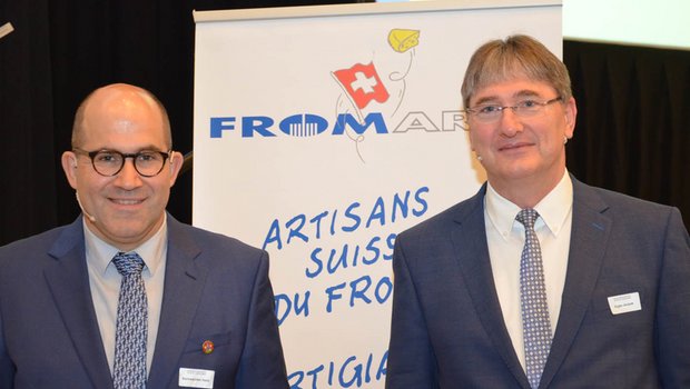Fromarte-Präsident Hans Aschwanden und Direktor Jacques Gygax (r.). (Jean-Rodolphe Stucki/Agri)