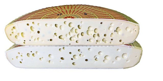 Unten ein Standard-Emmentaler AOP, oben der neue Dolce: Sie unterscheiden sich im Aroma, aber auch optisch.