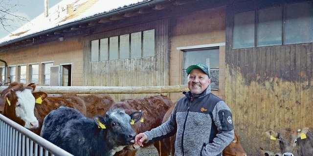 Mit 60 Jahren entschied sich Jürg Lüscher für die Umstellung von der Milchproduktion auf die Rindermast. 