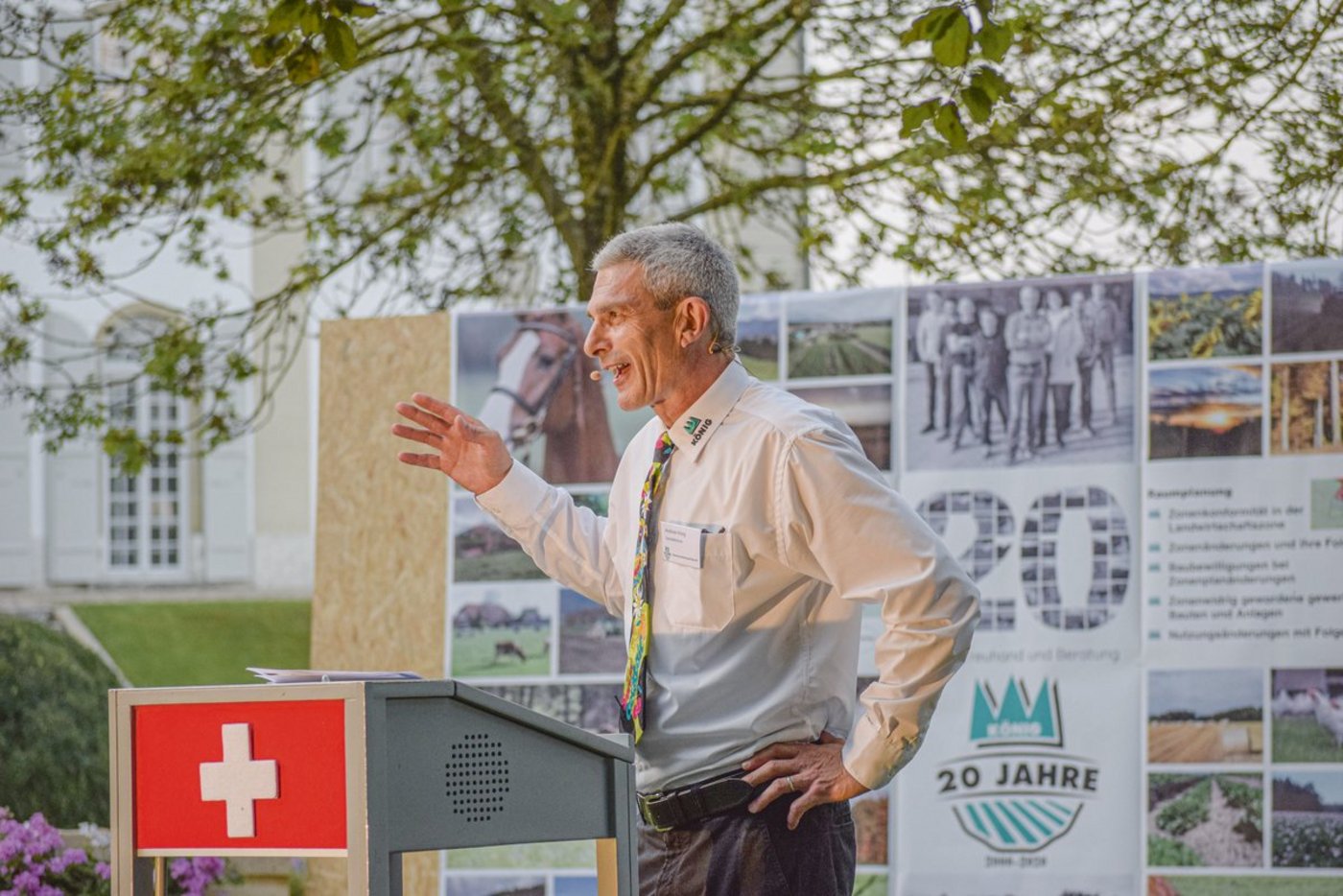 «Auf dem Hof kann ich herunterfahren»: Andreas König anlässlich des Jubiläumsfests vom vergangenen Samstag im Schloss Jegenstorf.(Bilder zVg)