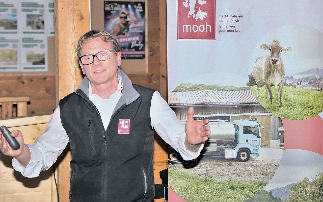 Produzentenorganisationen wie Mooh würden Milch dort verkaufen, wo die Wertschöpfung am höchsten sei: Martin Hübscher am Tierhalterabend.