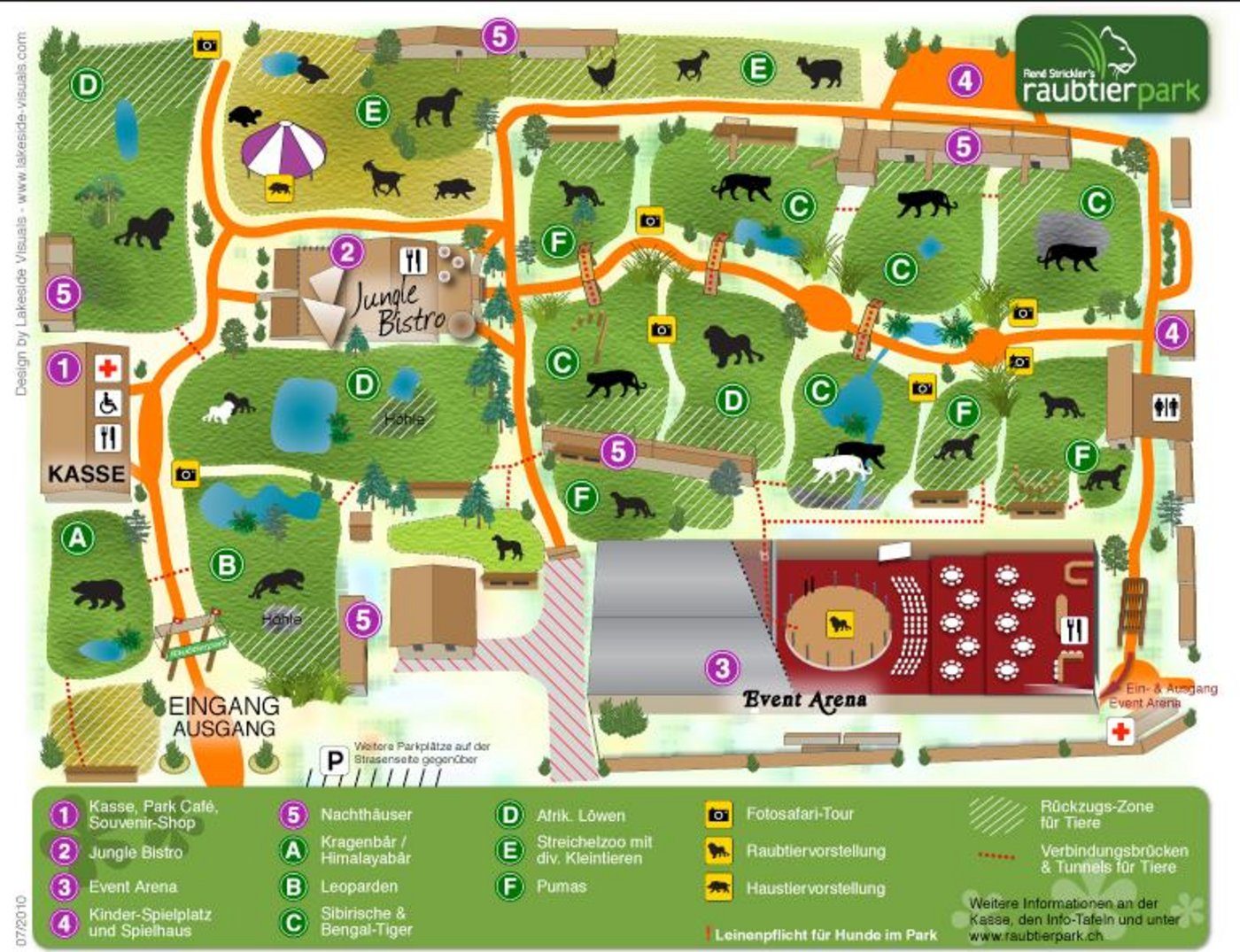 Die aktuelle Karte des Parks. (Bild Screenshot René Strickler's Raubtierpark)