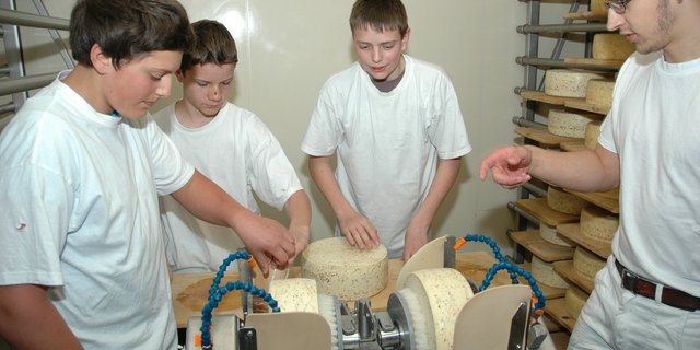 Schauen, fragen, selber machen: Zentralschweizer Käserein wie im Bild von 2012 die Küssnachter Dorfkäserei, bieten Infotage und Schnupperlehren an. (Archivbild BauZ)