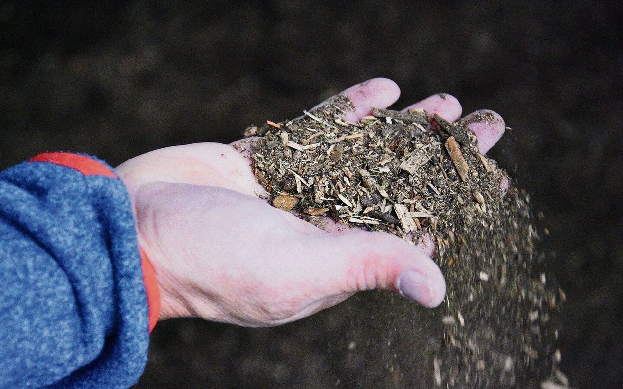 Der Anteil Holz-Feinmaterial wird variiert, um die Feuchtigkeit zu regulieren.