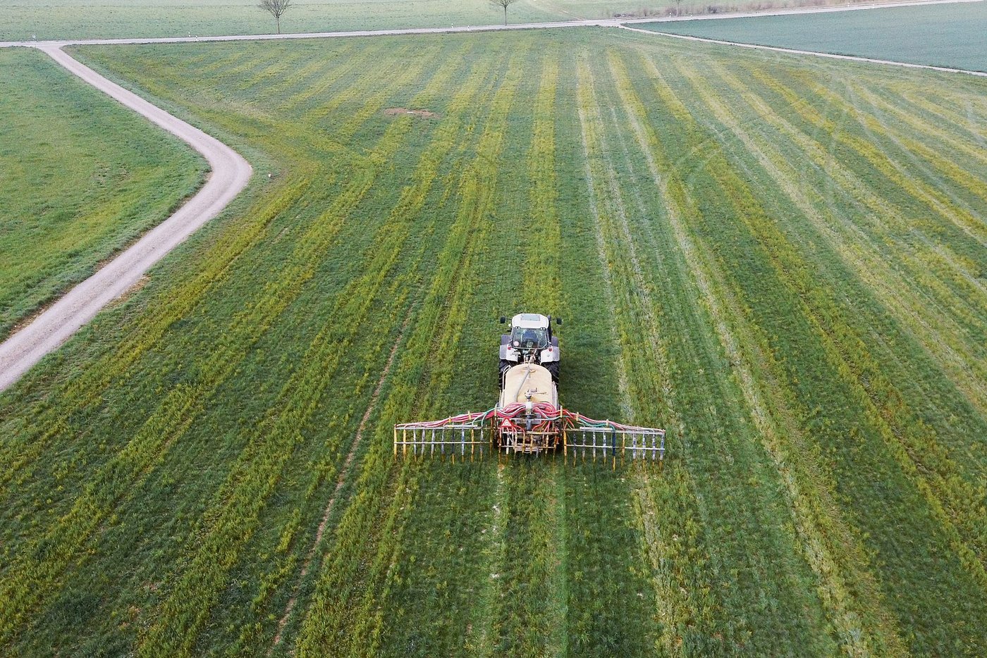 Mit Schlitzdrill und Schleppschuh wurden bei den Feldversuchen die geringsten Emissionen gemessen. Etwas mehr Emissionen gab es beim Schleppschlauch. (Bild Ruth Aerni)