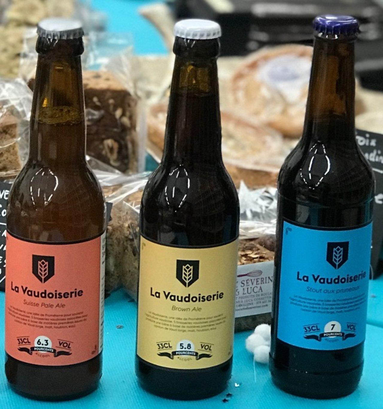 Das Bier «La Vaudoiserie» gibts in den Sorten Pale Ale, Brown Ale und Stout. (Bild Prométerre)