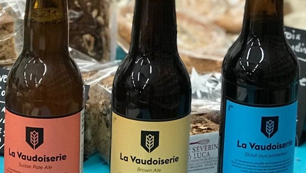 Das Bier «La Vaudoiserie» gibts in den Sorten Pale Ale, Brown Ale und Stout. (Bild Prométerre)