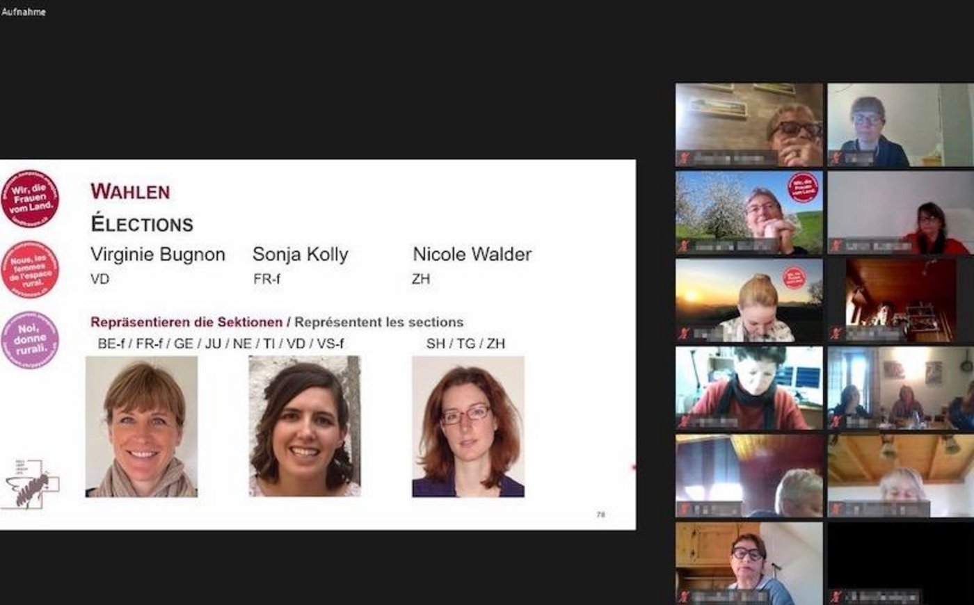 Die neu gewählten Frauen im Vorstand (v. l. n. r):  Virginie Bugnon, Sonja Kolly und Nicole Waldner. (Bilder SBLV)