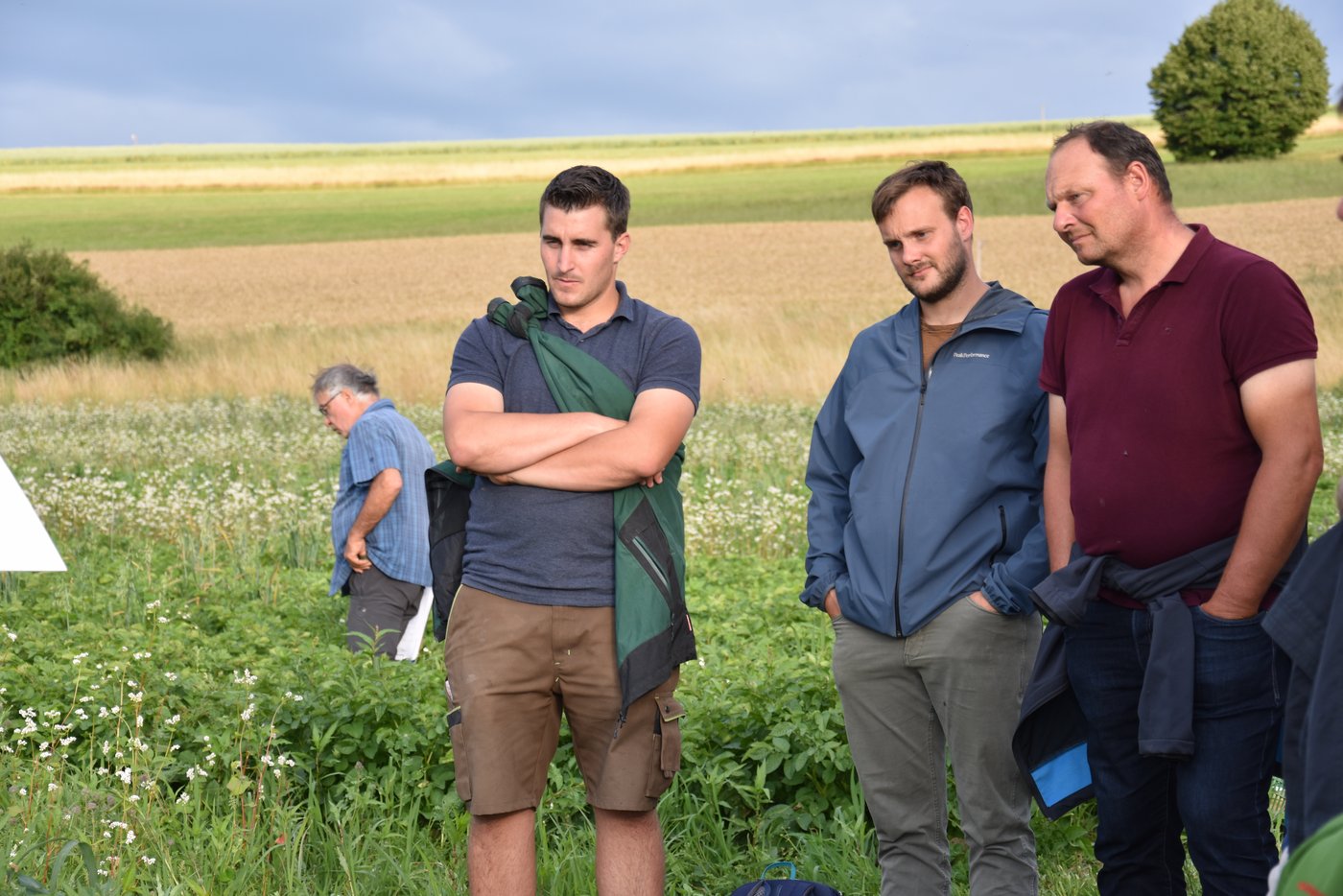 Interessierte Landwirte am FiBL-Flurgang. (Bild Bauernzeitung/Sera Jane Hostettler)