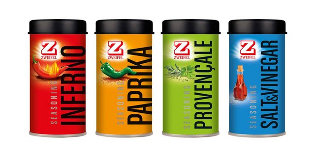 Die Gewürzstreuer von Zweifel gibt es ab Ende Oktober bei Coop. (Bild Zweifel)