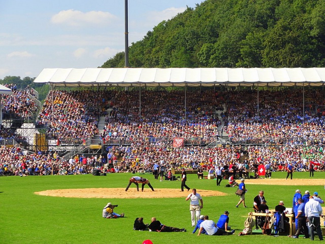 Das vorletzte Eidgenössische Schwing- und Älplerfest fand 2013 in Burgdorf BE statt. (Bild Martin Abegglen)