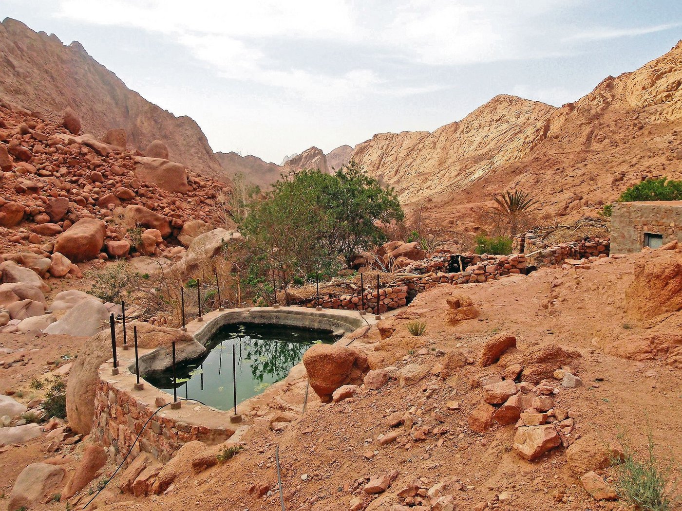 Der Regen fällt oft Sintflut-artig und fliesst schnell ab.Solche Becken halten das Wasser zurück. 